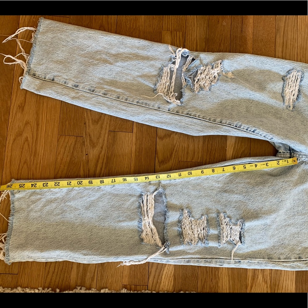 PACSUN High Rise Straight Ripped Button Fly Jeans - Picture 10 of 11